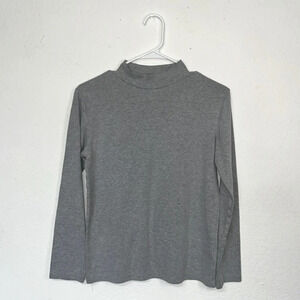 Imperfect Kuegou top medium mock neck long sleeve neutral shirt layering piece